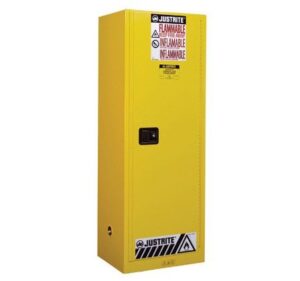 Justrite 892200 Flammable Safety Cabinet 22 Gallon (83L) Yellow Manual Closing 1 Door, 3 Shelves